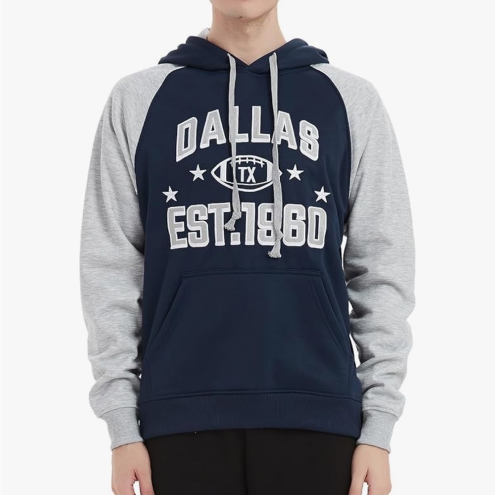 RZUO Dallas Cowboys Blue Gray Hoodie Sweatshirt NWT Large‎